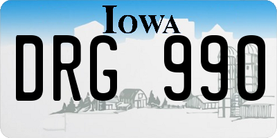 IA license plate DRG990