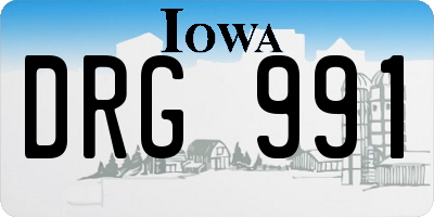 IA license plate DRG991