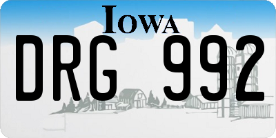 IA license plate DRG992
