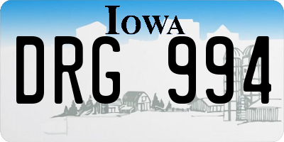 IA license plate DRG994