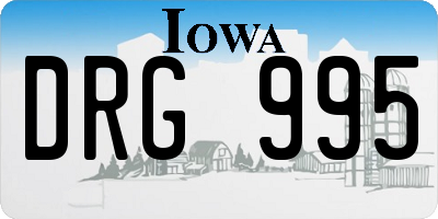 IA license plate DRG995