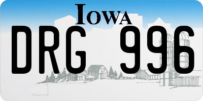IA license plate DRG996