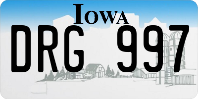 IA license plate DRG997