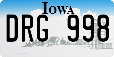 IA license plate DRG998