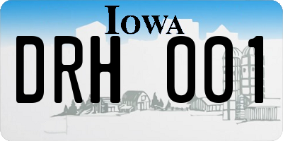 IA license plate DRH001