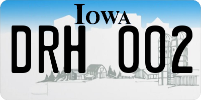 IA license plate DRH002