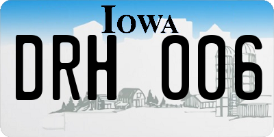 IA license plate DRH006