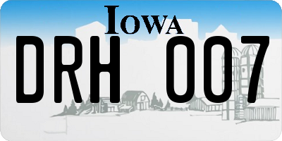 IA license plate DRH007