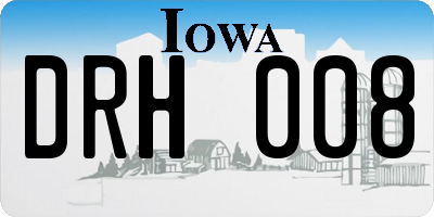 IA license plate DRH008