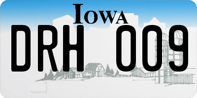 IA license plate DRH009