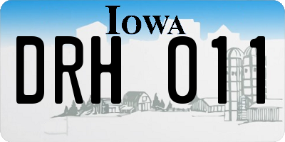 IA license plate DRH011