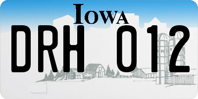 IA license plate DRH012