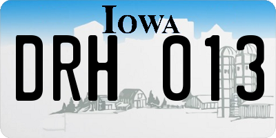IA license plate DRH013