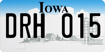 IA license plate DRH015