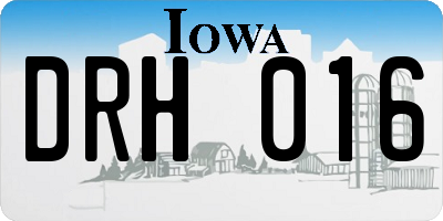 IA license plate DRH016