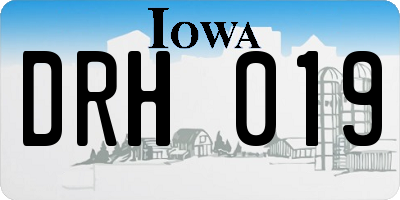 IA license plate DRH019