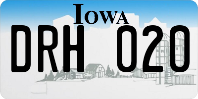 IA license plate DRH020