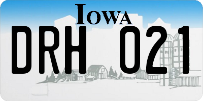 IA license plate DRH021