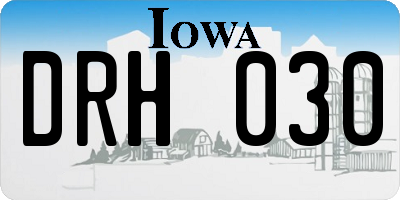 IA license plate DRH030