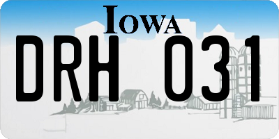IA license plate DRH031