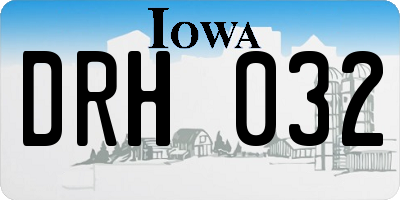 IA license plate DRH032