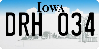 IA license plate DRH034