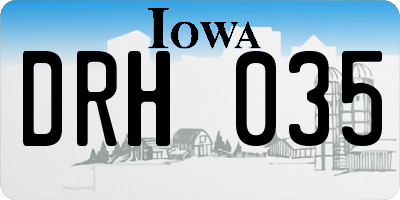 IA license plate DRH035