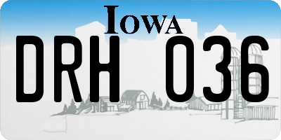 IA license plate DRH036