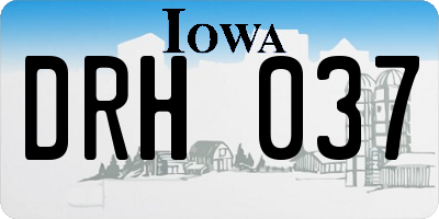 IA license plate DRH037