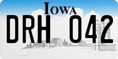 IA license plate DRH042