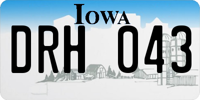 IA license plate DRH043
