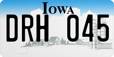 IA license plate DRH045