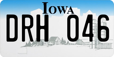 IA license plate DRH046