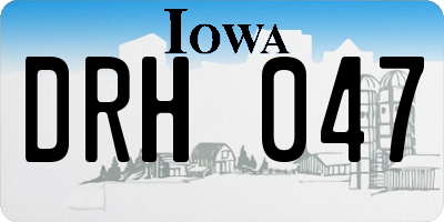 IA license plate DRH047