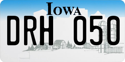 IA license plate DRH050