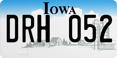 IA license plate DRH052