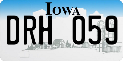 IA license plate DRH059