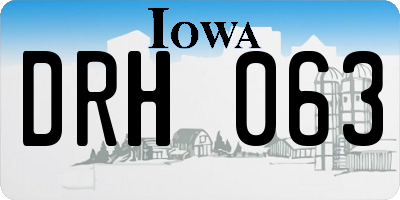 IA license plate DRH063