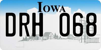 IA license plate DRH068