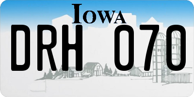 IA license plate DRH070