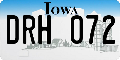 IA license plate DRH072
