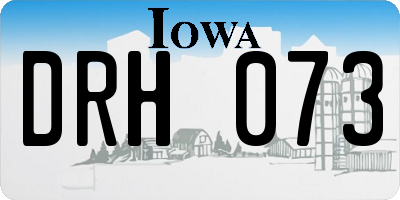 IA license plate DRH073