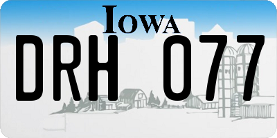 IA license plate DRH077