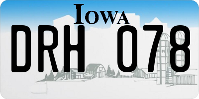 IA license plate DRH078