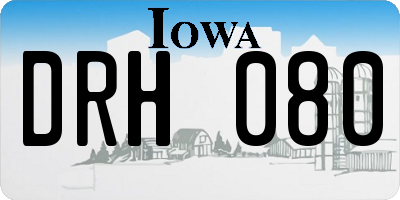 IA license plate DRH080