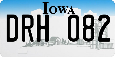 IA license plate DRH082