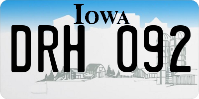 IA license plate DRH092