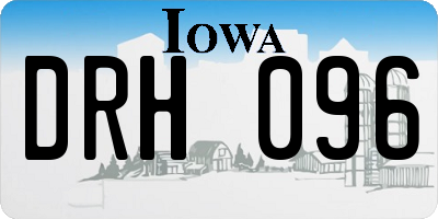 IA license plate DRH096