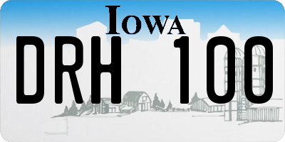 IA license plate DRH100