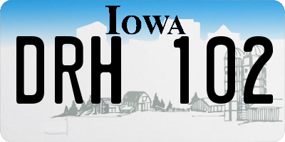 IA license plate DRH102